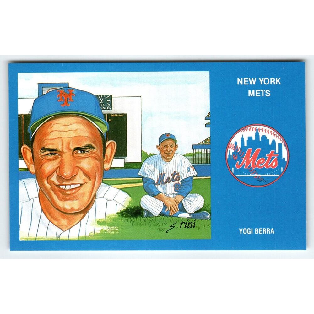 1969 NY Mets Baseball Postcard Susan Rini Yogi Berra Unused Limited Edition